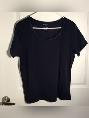 George Navy Short Sleeve Scoop Neck Top XL